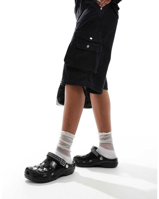 CROCSTM Black Croc Classic Studded Clog