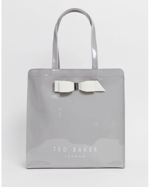 Ted Baker Gray Almacon Bow Detail Large Icon Bag