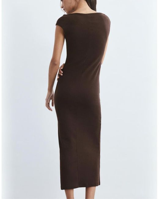 Pull&Bear Brown Midi Dress