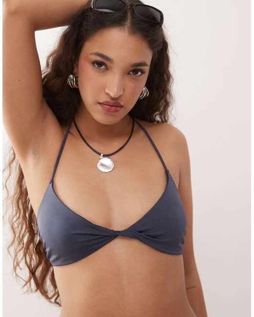 Weekday Blue Triangle Bikini Top