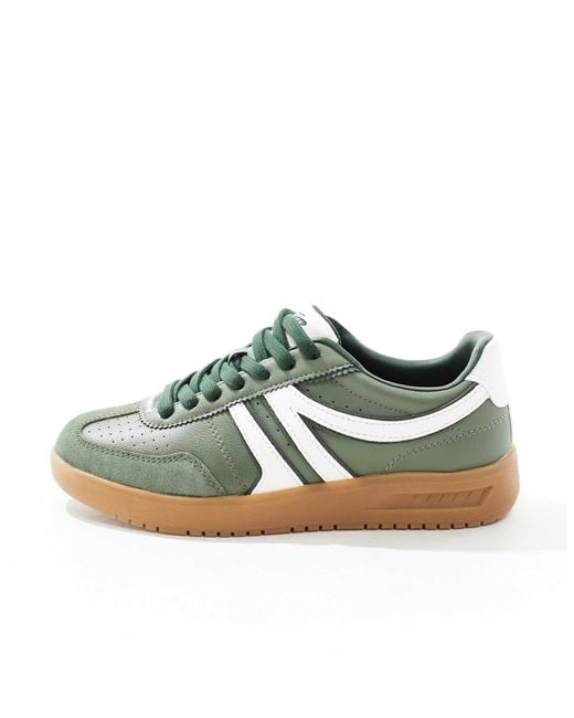 Pull&Bear White Retro Trainers With Gum Sole