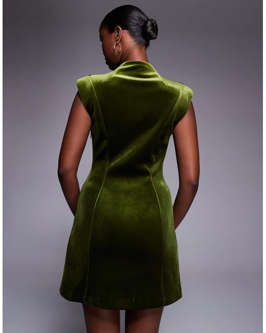 green emerald velvet dress Asos Edition Velvet Wrap Midi Dress In Large Bloom Floral Embroidery In  Green