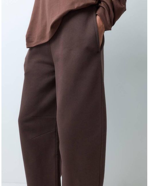 ASOS Brown Barrel Leg Brushback Joggers