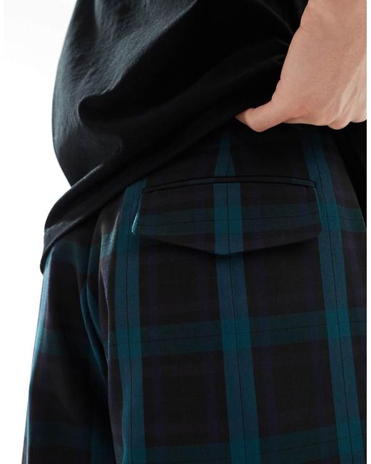 ASOS Blue Smart High Waist Wide Leg Trouser for men