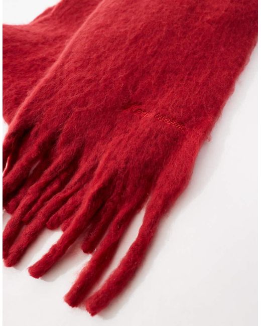 Pieces Red Medium Super Soft Tassel Scarf