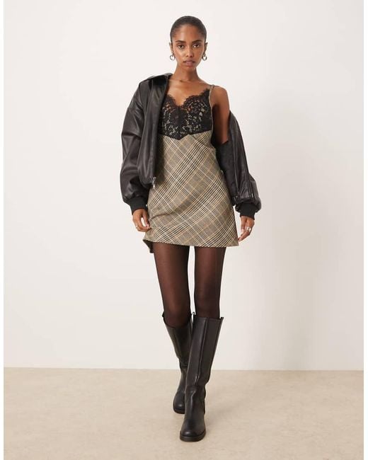 ASOS Natural Lace Cami Mini Dress