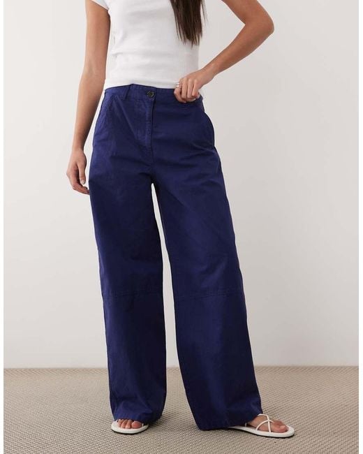 ARKET Blue Wide Leg Cargo Trousers
