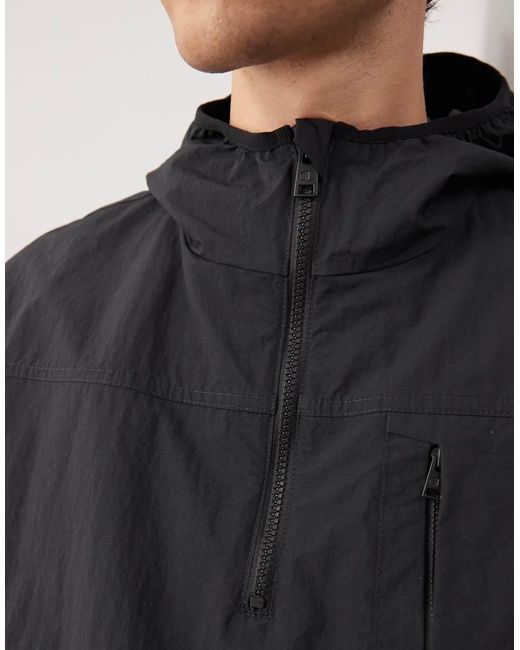 Champion Blue Hooded Quarter Zip Jacket for men