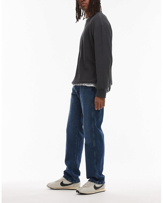 Wrangler – frontier – lockere, gerade geschnittene jeans in Blue für Herren