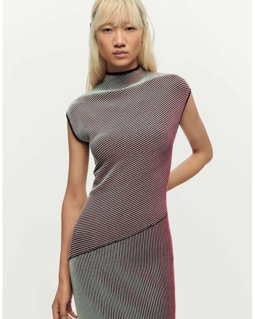 Desigual Gray Knitted Strappy Dress