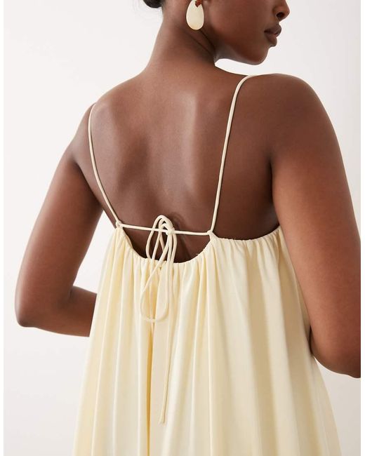 ASOS Natural Strappy Cami Trapeze Maxi Dress