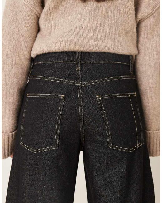 Mango Natural Sandra 100% Cotton Barrel Leg Jean With Seam Detail