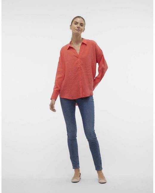 Vero Moda Red – hemdbluse