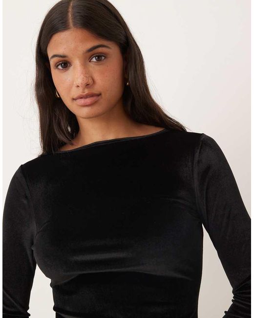 ASOS Black Velvet Hybrid Maxi Dress With Poplin Skirt