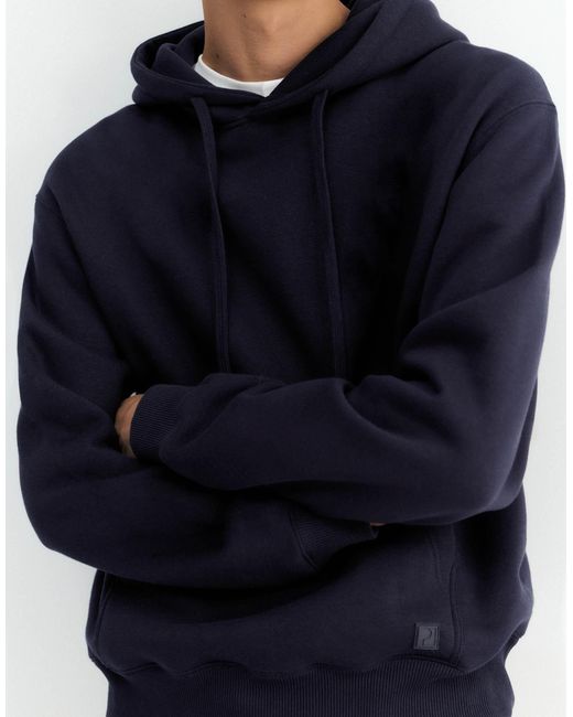 Pull&Bear Basic kapuzenpullover in Blue für Herren