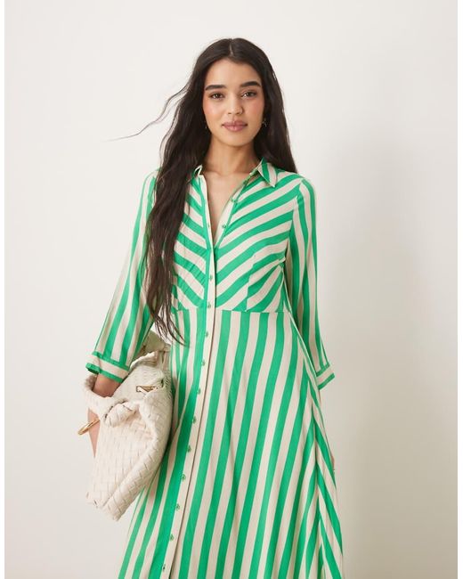 Y.A.S Green Maxi Shirt Dress