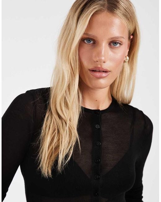ASOS Blue Sheer Second Skin Cardigan