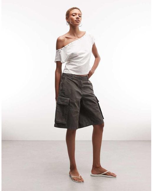 Weekday Natural Bermuda Cargo Shorts