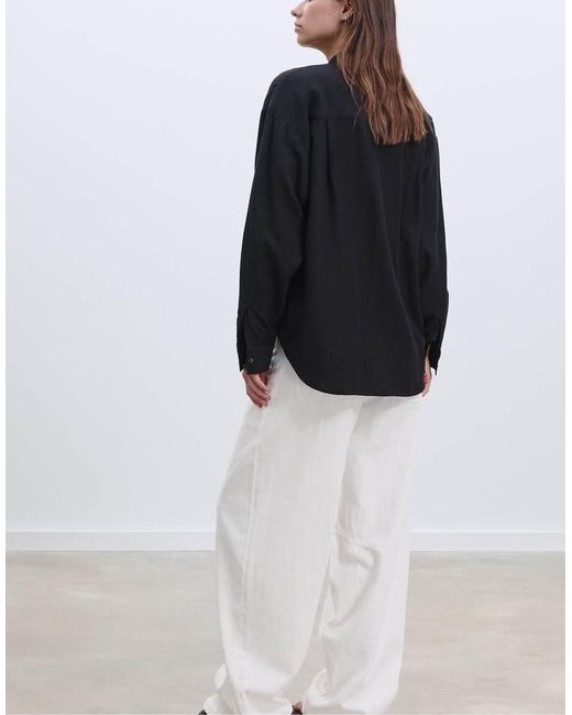 Stradivarius White Linen Blend Shirt