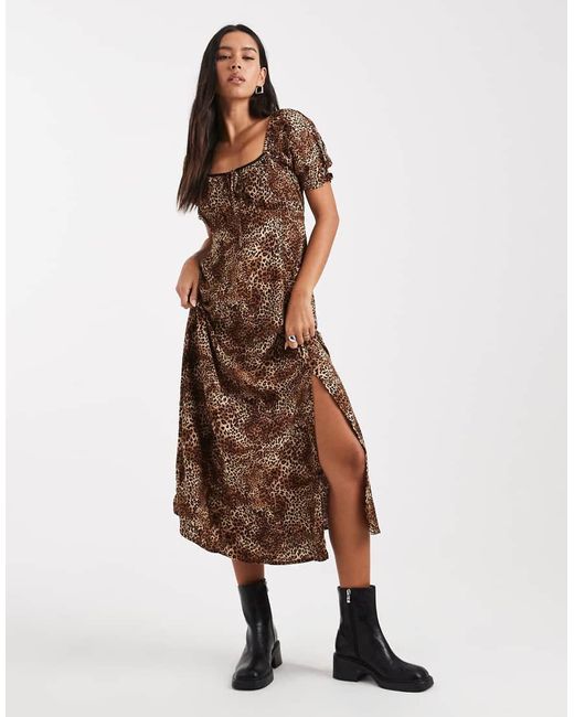 Miss Selfridge Brown Spun Midaxi Dress