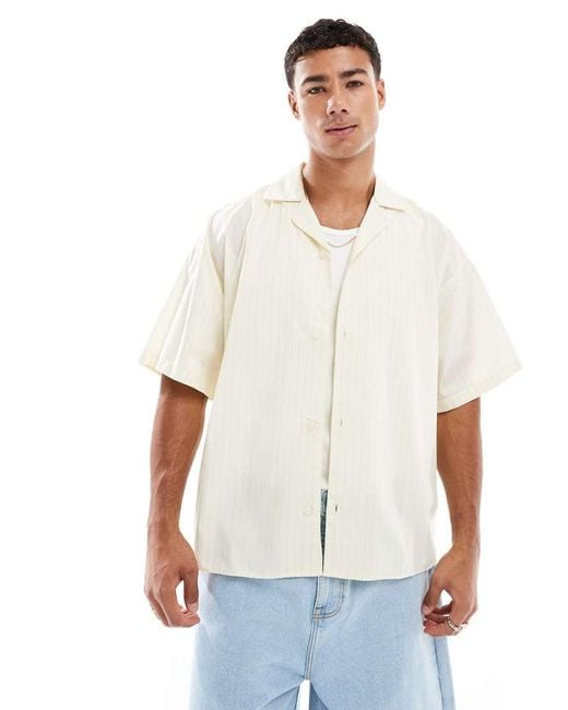 Jack & Jones White Poplin Wide Fit Shirt for men