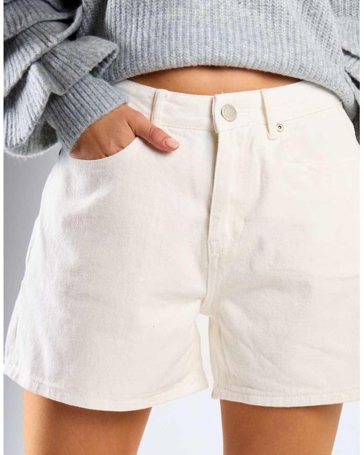 Glamorous Gray High Waist Rigid Denim Short