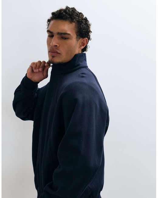 Collusion Blue Boxy Funnel Neck for men