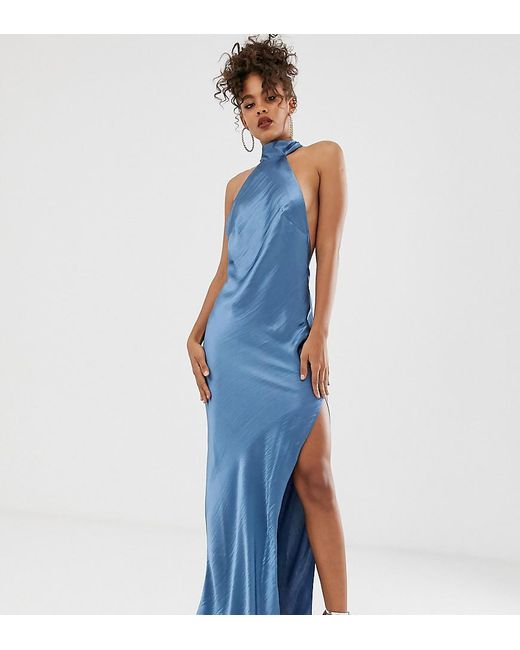 ASOS Blue Asos Design Tall Choker Maxi Dress