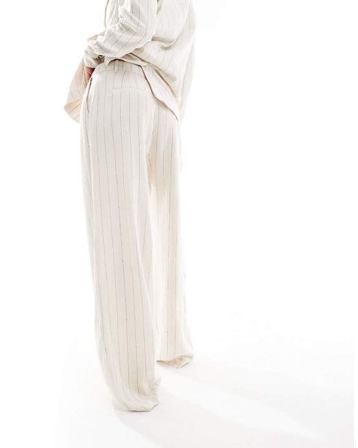 Vero Moda White Mix And Match Linen Touch Pleat Front Trouser Co-Ord