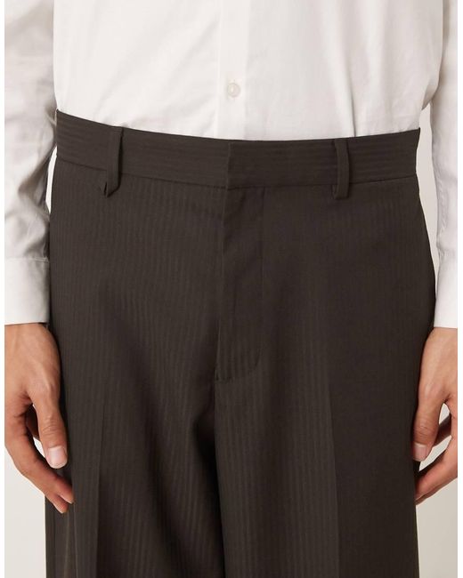 ASOS Natural Barrel Suit Trousers for men