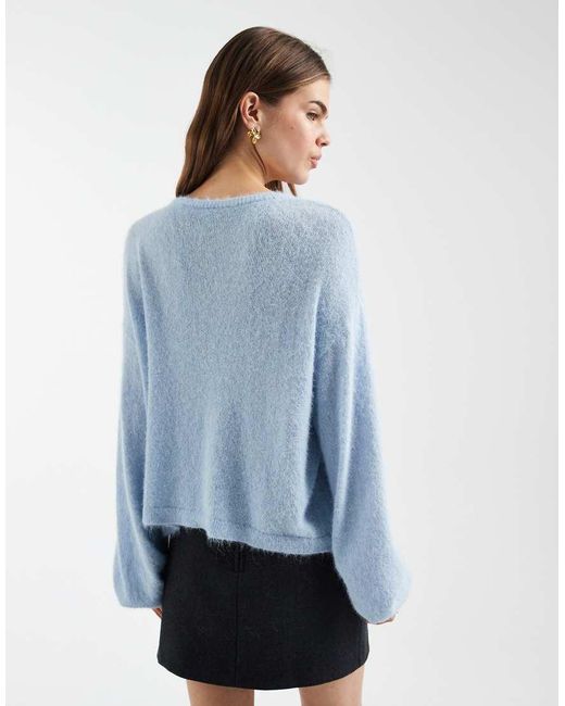 Pieces Blue Knitted Cardigan