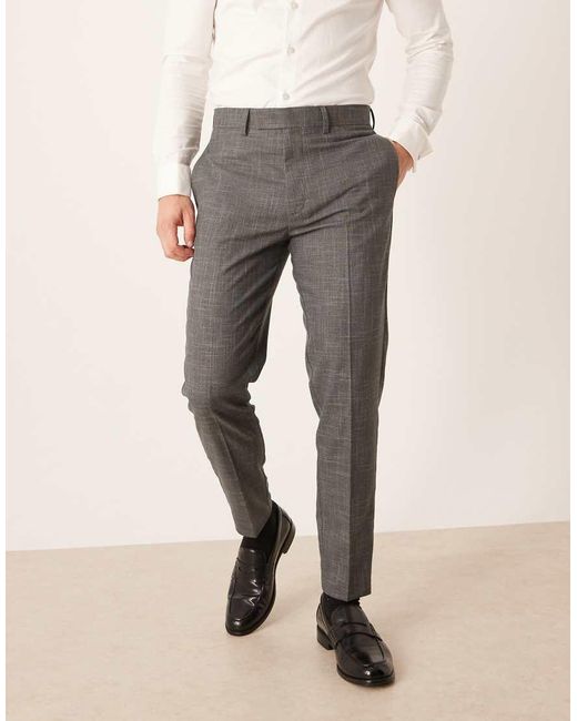 ASOS Gray Smart Tapered Pants for men