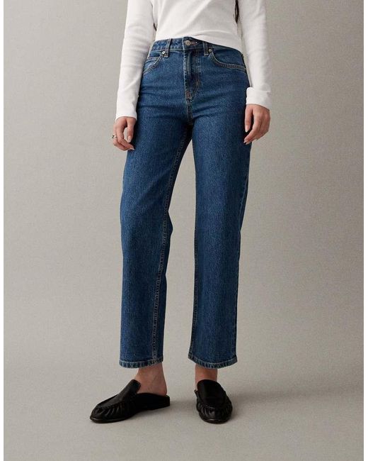 ASOS Blue Ankle Grazer Comfort Stretch Straight Leg Jeans