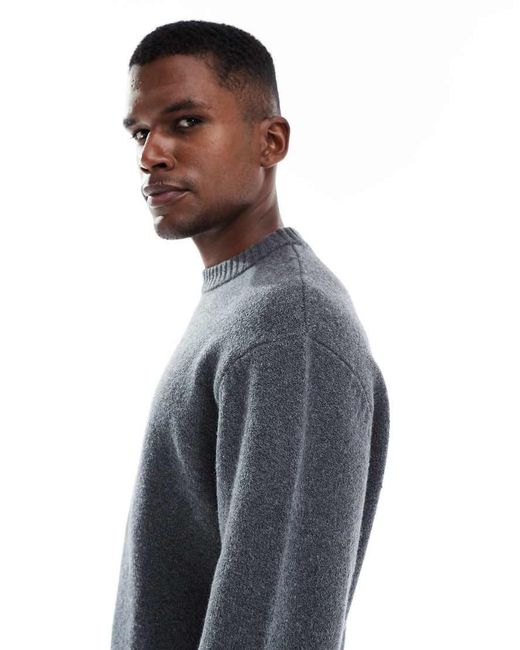 Jack & Jones Blue Oversize Thick Crew Neck Jumper for men