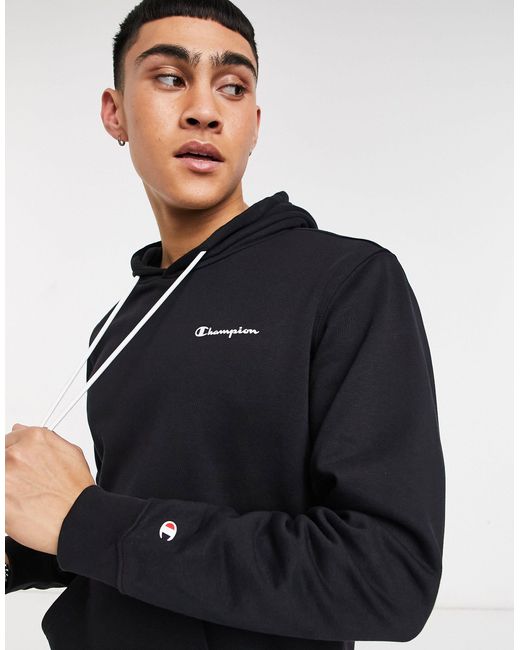 Sudadera negra con capucha y logo Champion de hombre de color Negro | Lyst