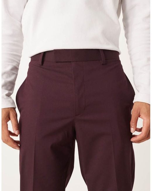 ASOS Red Smart Tape Trousers for men