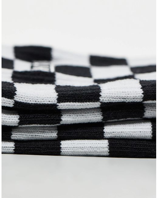 Vans White – crew-socken mit schachbrettmuster