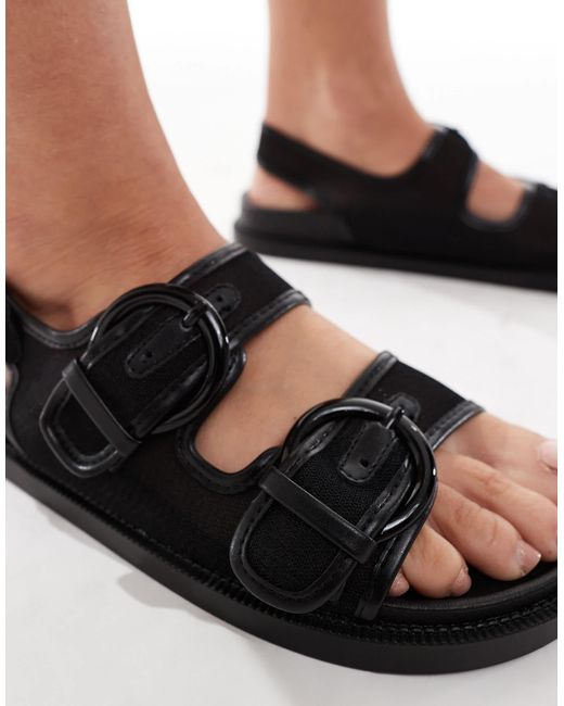 SEQWL Black Sandals With Buckle Sandals