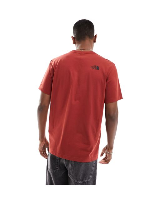 Simple dome - t-shirt scuro con logo di The North Face in Red da Uomo