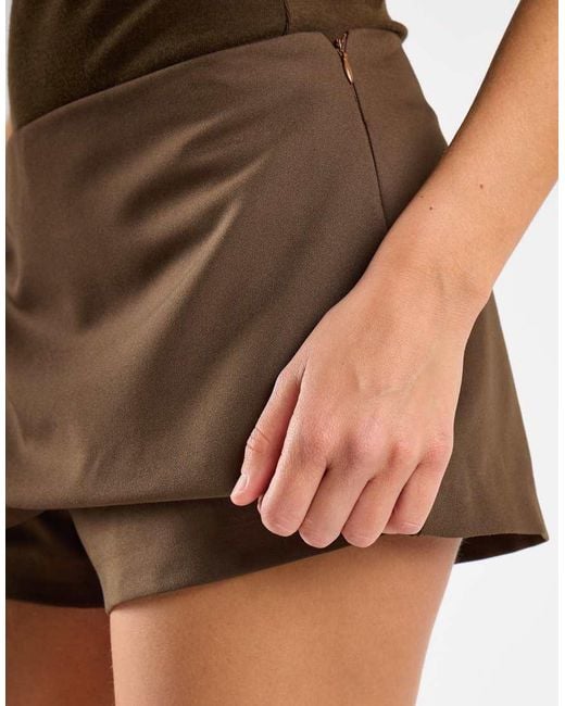 NARRATED Brown Mini Skorts
