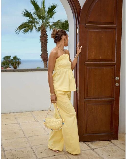 Pantalones Playeros Amarillos De Corte Suelto De X Misha Grimes (Parte De Un Conjunto) South Beach de color Blue
