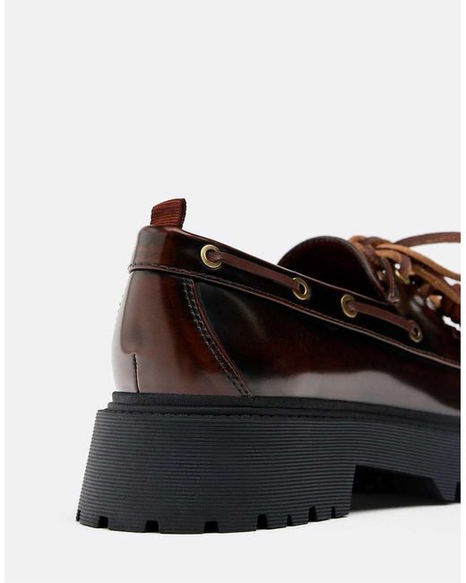 Stradivarius White Platform Boat Shoes