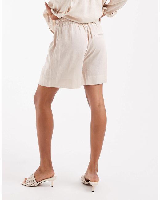 ONLY White Linen Shorts Co-ord