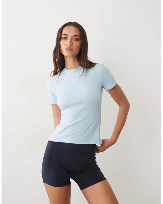 4505 Blue Fitted Cotton Everyday T-shirt With Quick Dry Finish