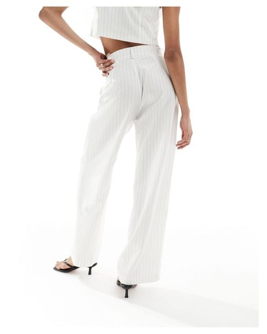 In The Style White Tailored Wide Leg Pants