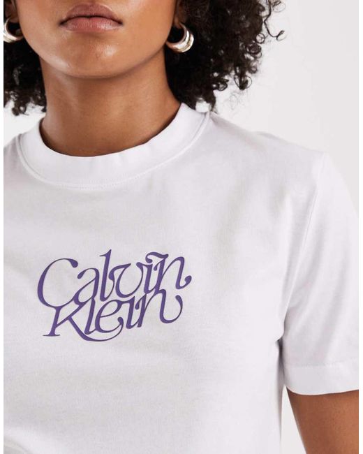 Calvin Klein White Script T-Shirt