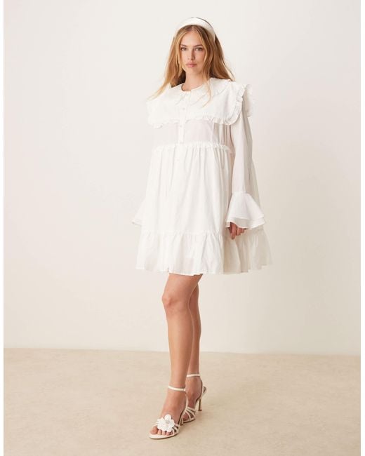 Sister Jane White Sweet Pea Collar Mini Dress