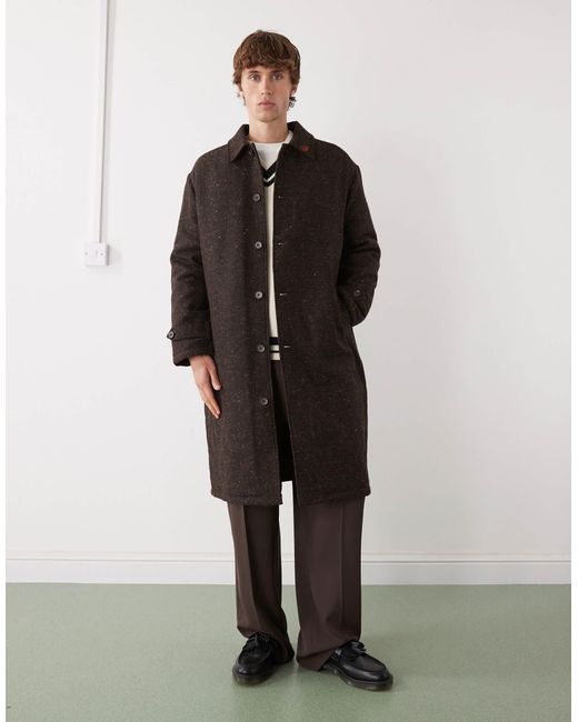 Trench-coat oversize mi-long en laine mélangée 520 g/m2 - marron Prohibited pour homme en coloris Brown