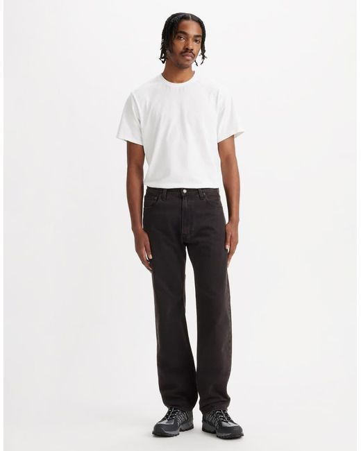 Levi's White 555 Relaxed Straight Jeans for men