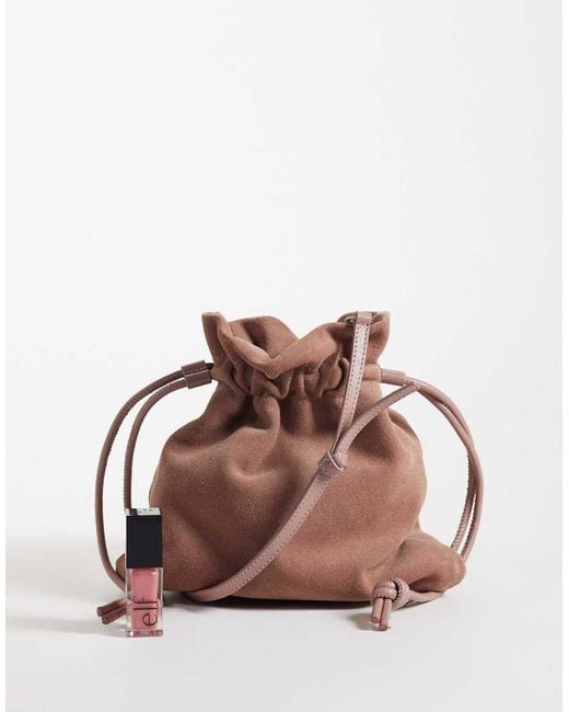 ASOS Brown Suede Pouch Grab Bag